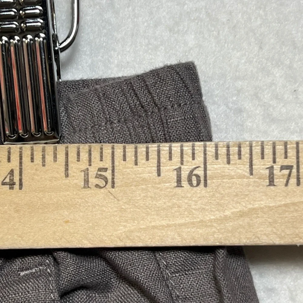Cottonworld Mens 100% Linen Drawstring Trousers Grey Tapered Pants 32W